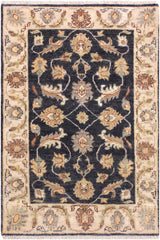handmade Traditional Kafkaz Grey Ivory Hand Knotted RECTANGLE 100% WOOL area rug 2 x 3