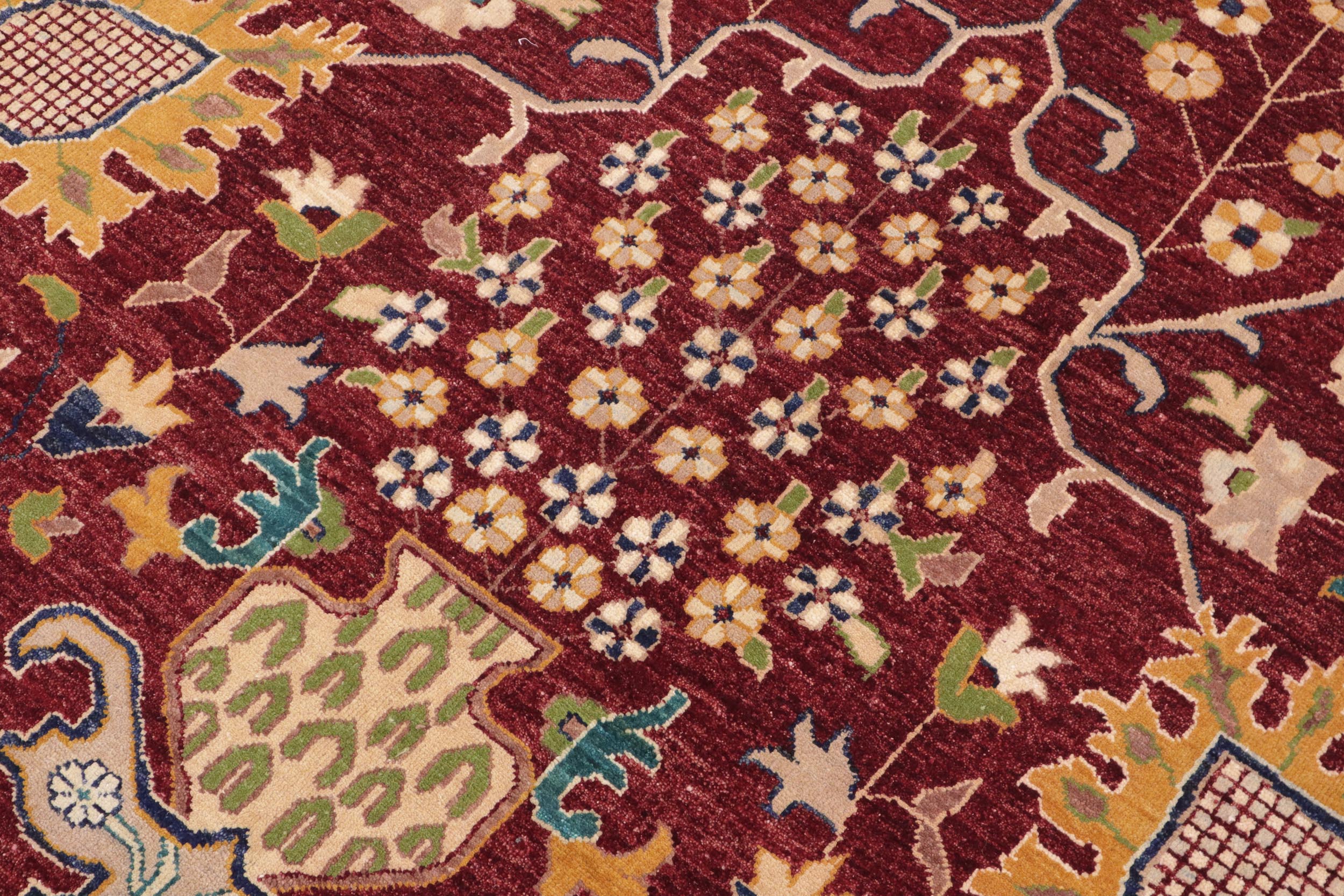 handmade Transitional Kafkaz Red Blue Hand Knotted RECTANGLE 100% WOOL area rug 10' x 15'
