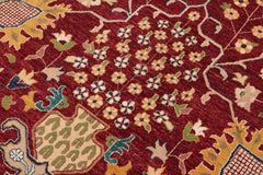 handmade Traditional Kafkaz Red Blue Hand Knotted RECTANGLE 100% WOOL area rug 10 x 15