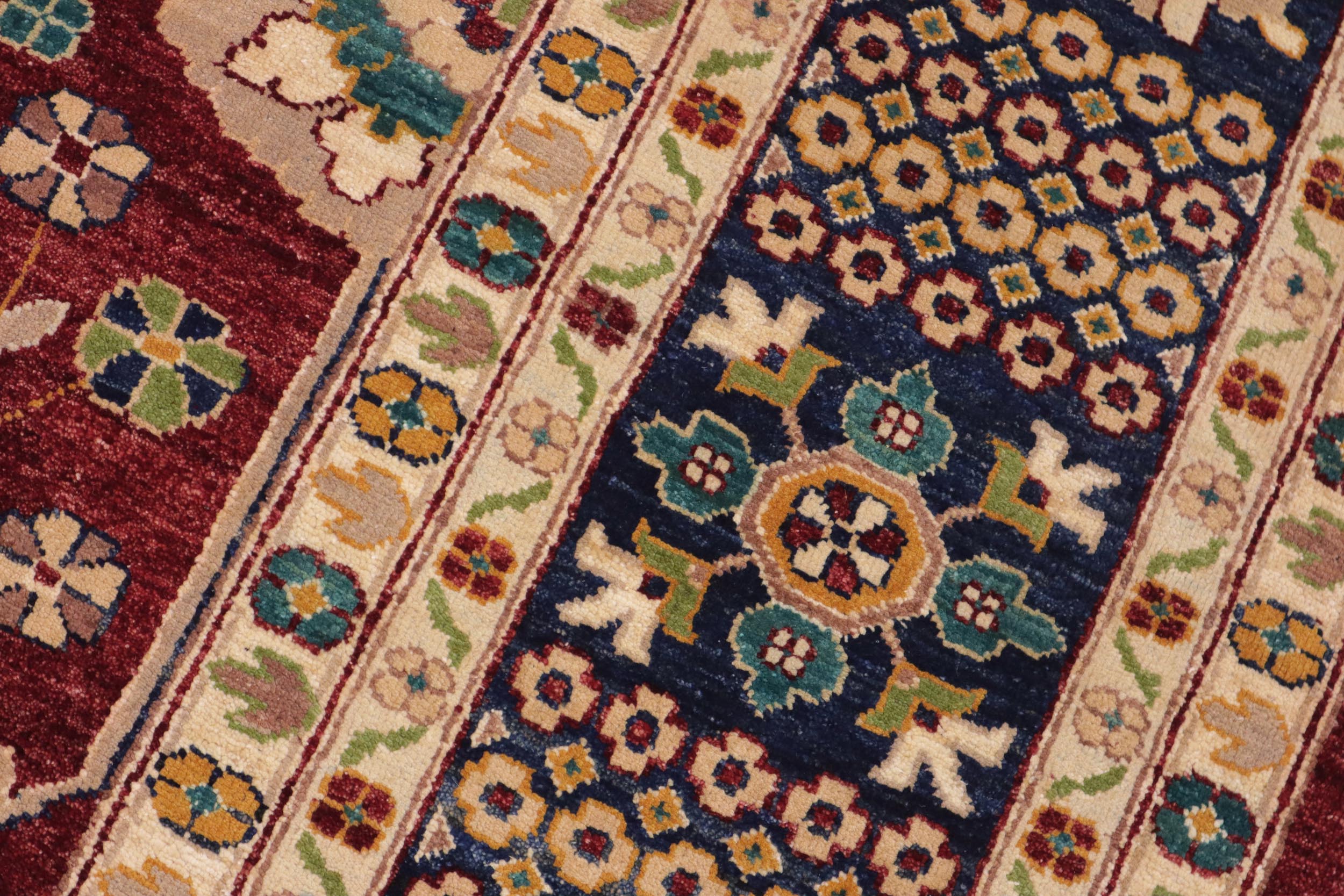 handmade Transitional Kafkaz Red Blue Hand Knotted RECTANGLE 100% WOOL area rug 10' x 15'