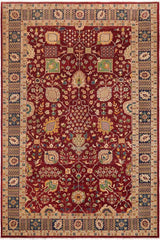handmade Traditional Kafkaz Red Blue Hand Knotted RECTANGLE 100% WOOL area rug 10 x 15
