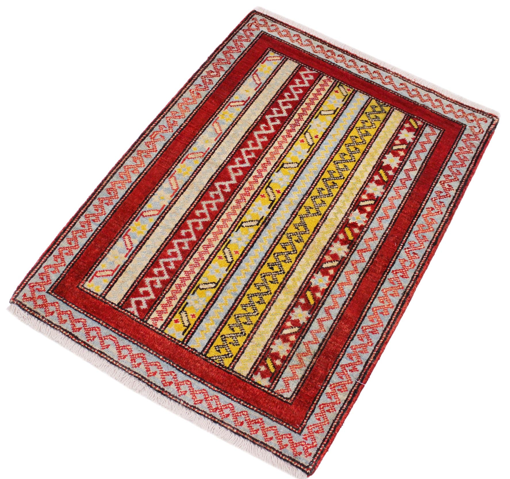handmade Transitional Shawl Red Gray Hand Knotted RECTANGLE 100% WOOL area rug 2x2