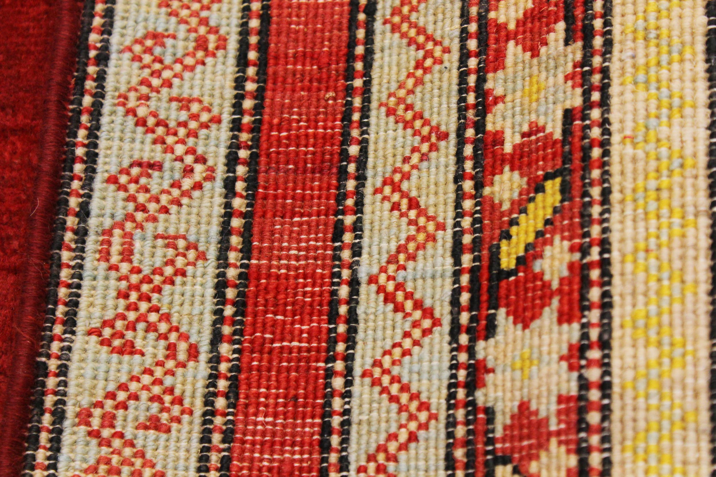 handmade Transitional Shawl Red Gray Hand Knotted RECTANGLE 100% WOOL area rug 2x2