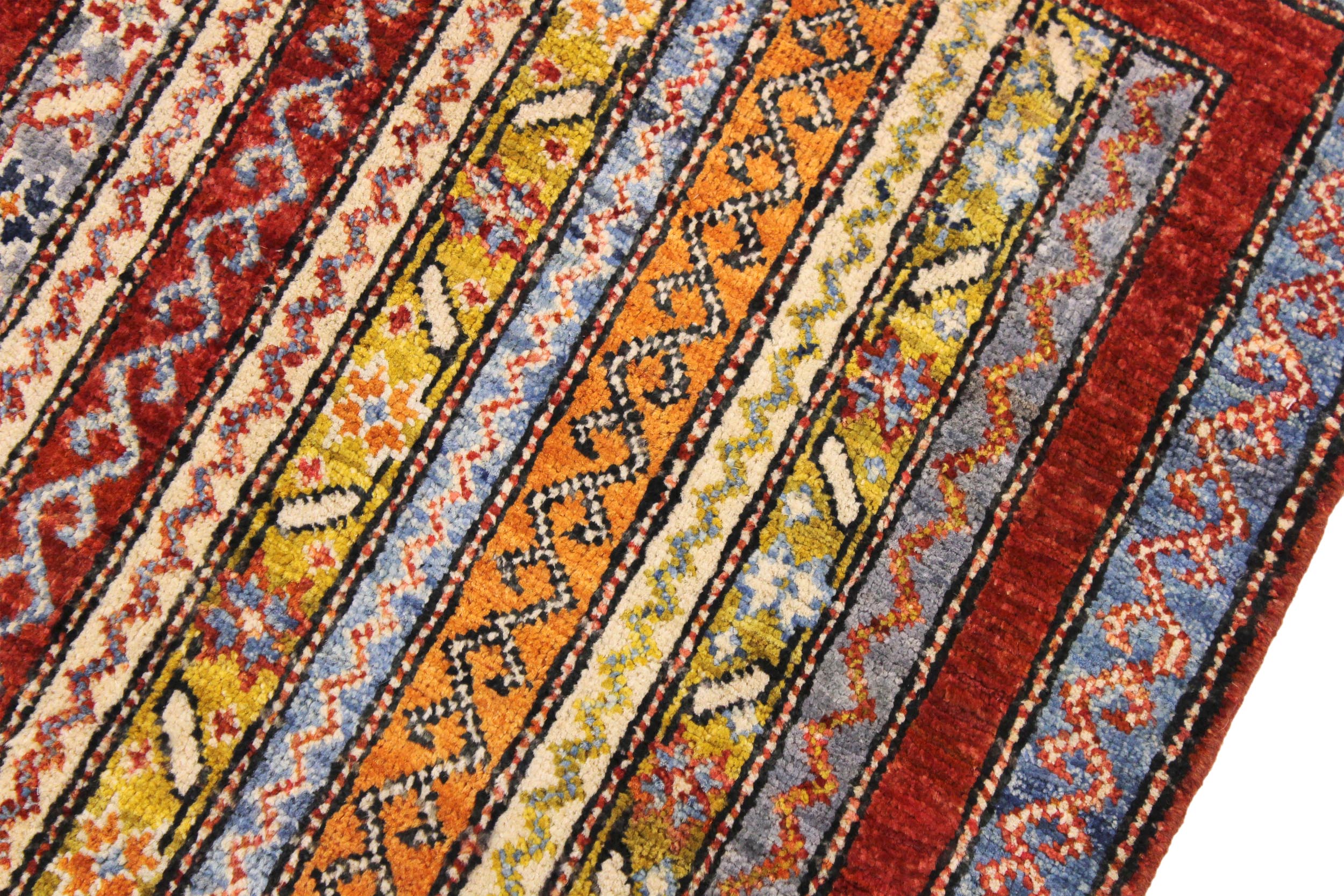 handmade Transitional Shawl Rust Blue Hand Knotted RECTANGLE 100% WOOL area rug 2x3