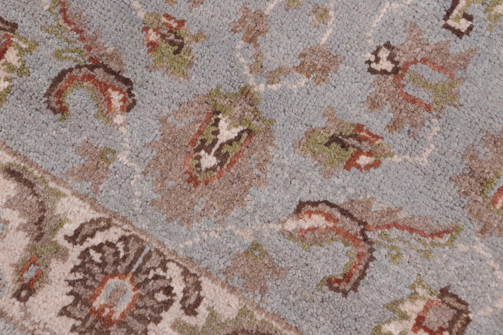 handmade Traditional Kafkaz Lt. Blue Ivory Hand Knotted RECTANGLE 100% WOOL area rug 2x3