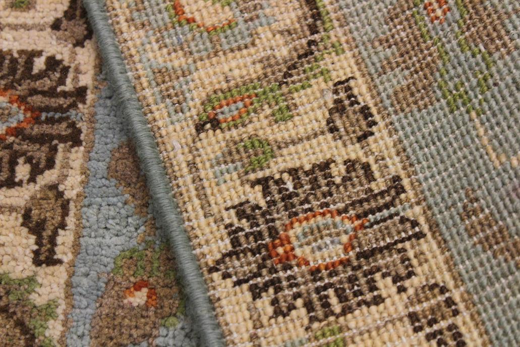 handmade Traditional Kafkaz Lt. Blue Ivory Hand Knotted RECTANGLE 100% WOOL area rug 2 x 3