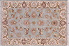 handmade Traditional Kafkaz Lt. Blue Ivory Hand Knotted RECTANGLE 100% WOOL area rug 2x3