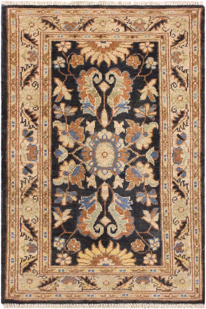 handmade Traditional Kafkaz Grey Ivory Hand Knotted RECTANGLE 100% WOOL area rug 2 x 3