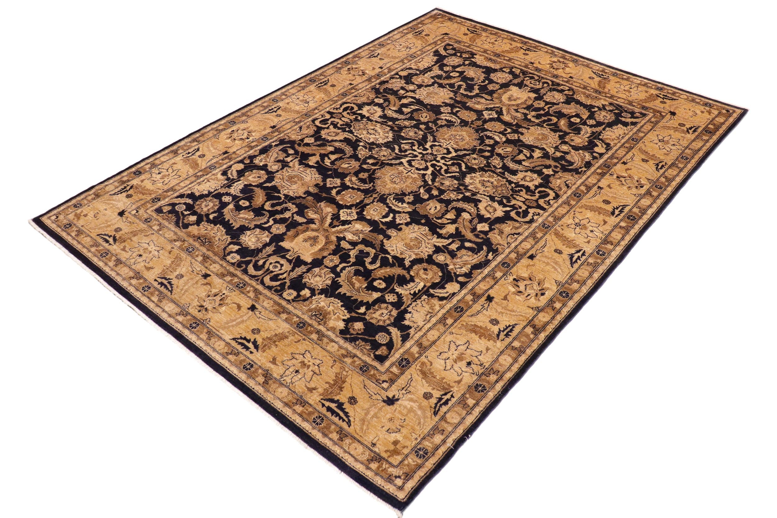 handmade Traditional Kafkaz Blue Tan Hand Knotted RECTANGLE 100% WOOL area rug 10x13