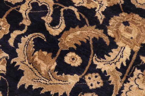 handmade Traditional Kafkaz Blue Tan Hand Knotted RECTANGLE 100% WOOL area rug 10x13