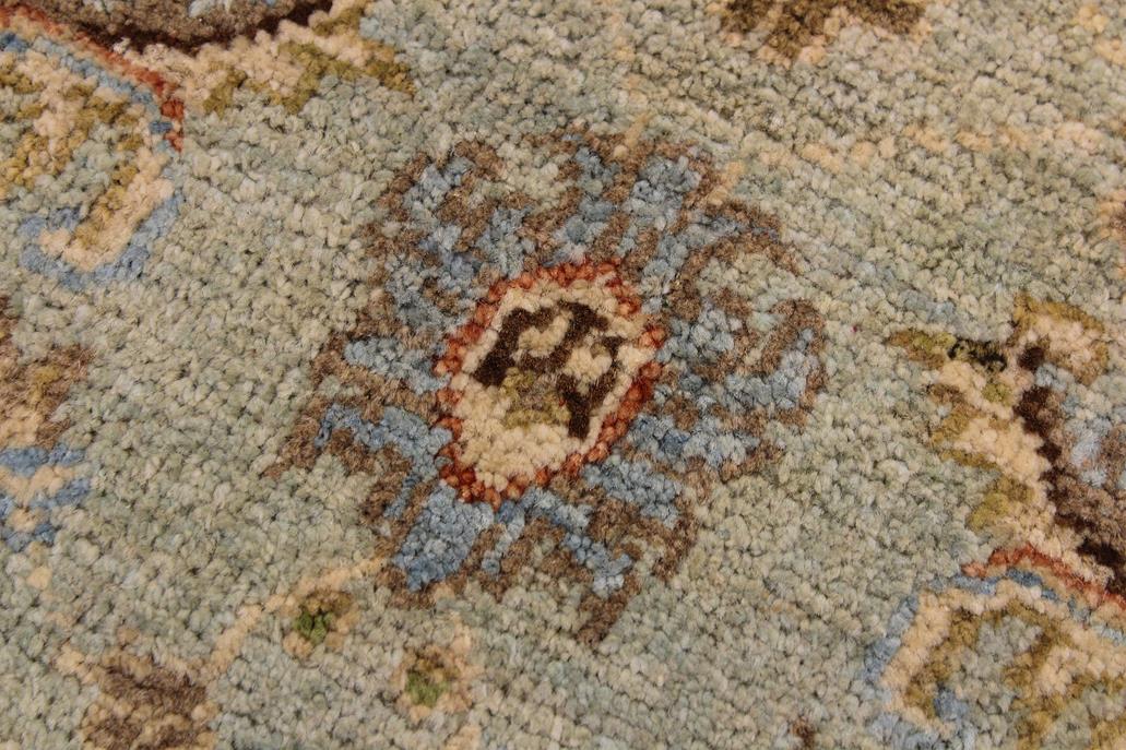 handmade Traditional Kafkaz Lt. Blue Ivory Hand Knotted RECTANGLE 100% WOOL area rug 2 x 3