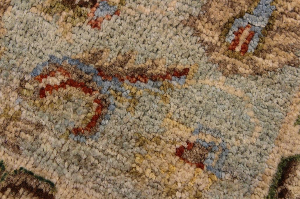 handmade Traditional Kafkaz Lt. Blue Ivory Hand Knotted RECTANGLE 100% WOOL area rug 2 x 3