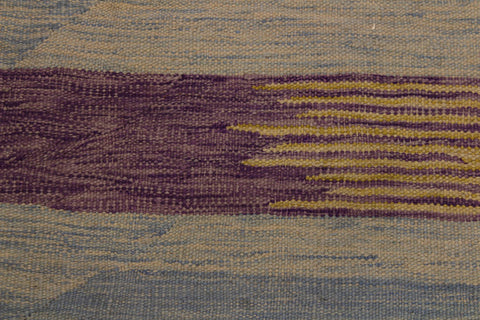 handmade Modern Kilim Blue Rust Hand-Woven RECTANGLE 100% WOOL area rug 8x10