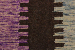 handmade Modern Kilim Teal Brown Hand-Woven RECTANGLE 100% WOOL area rug 9 x 10