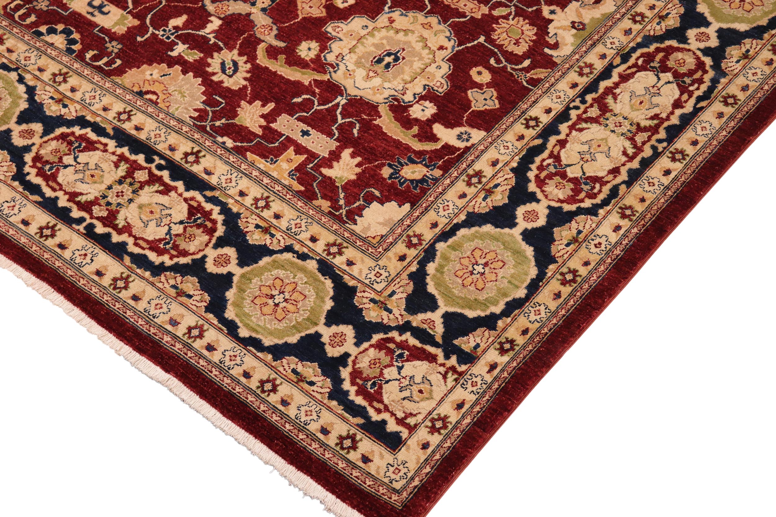 handmade Traditional Kafkaz Red Blue Hand Knotted RECTANGLE 100% WOOL area rug 10x14
