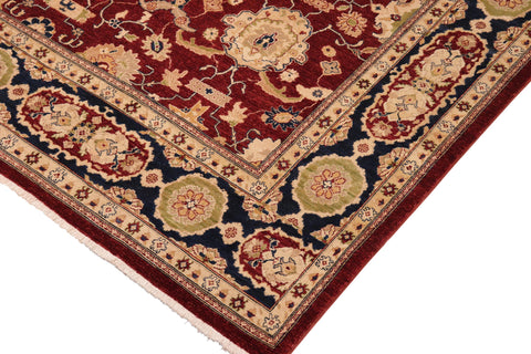 handmade Traditional Kafkaz Red Blue Hand Knotted RECTANGLE 100% WOOL area rug 10x14