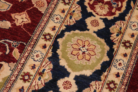 handmade Traditional Kafkaz Red Blue Hand Knotted RECTANGLE 100% WOOL area rug 10x14