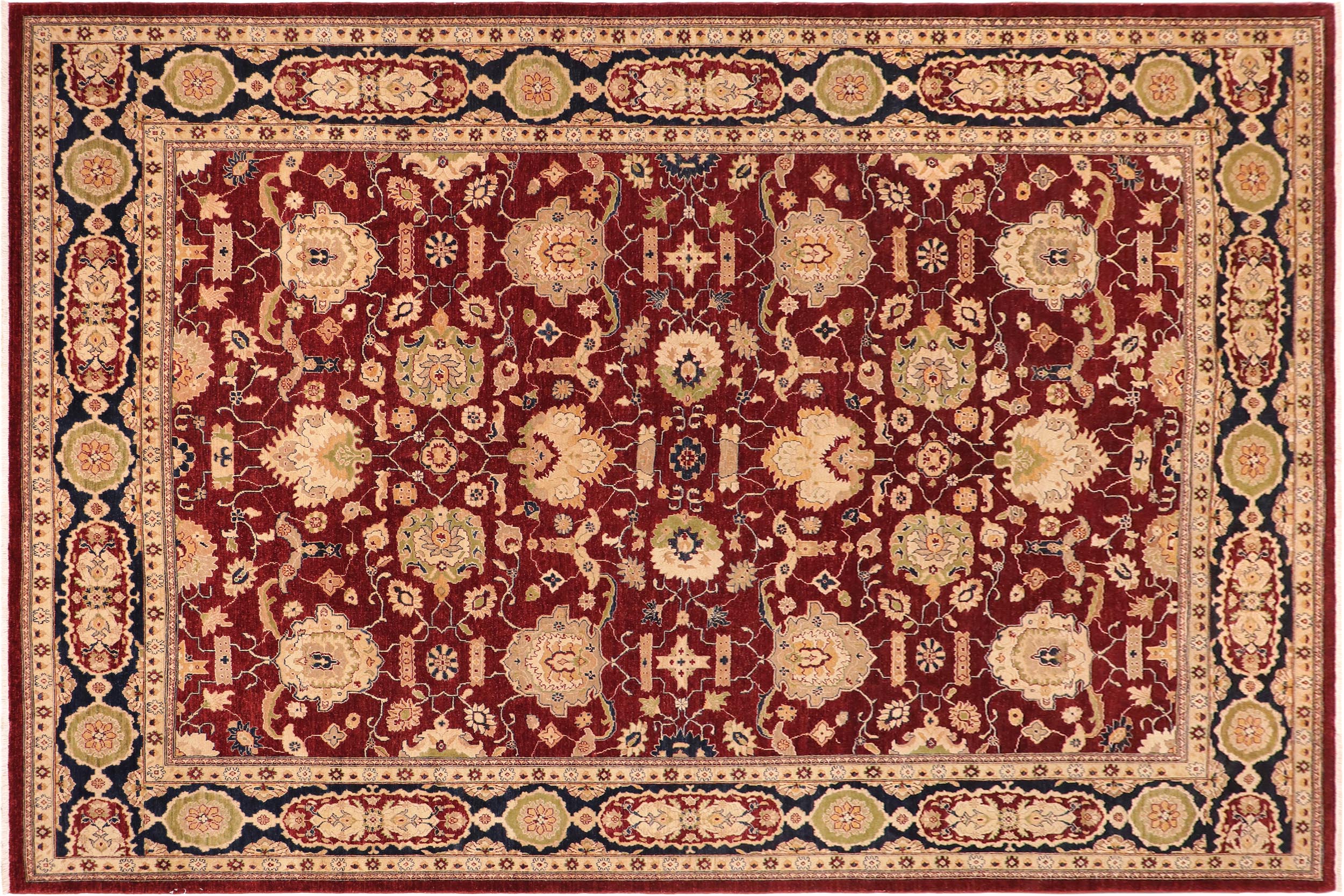 handmade Traditional Kafkaz Red Blue Hand Knotted RECTANGLE 100% WOOL area rug 10x14