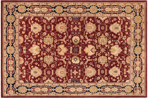 handmade Traditional Kafkaz Red Blue Hand Knotted RECTANGLE 100% WOOL area rug 10x14