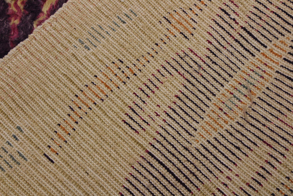handmade Geometric Moroccan Lt. Gold Purple Hand Knotted RECTANGLE 100% WOOL area rug 5' x 8'