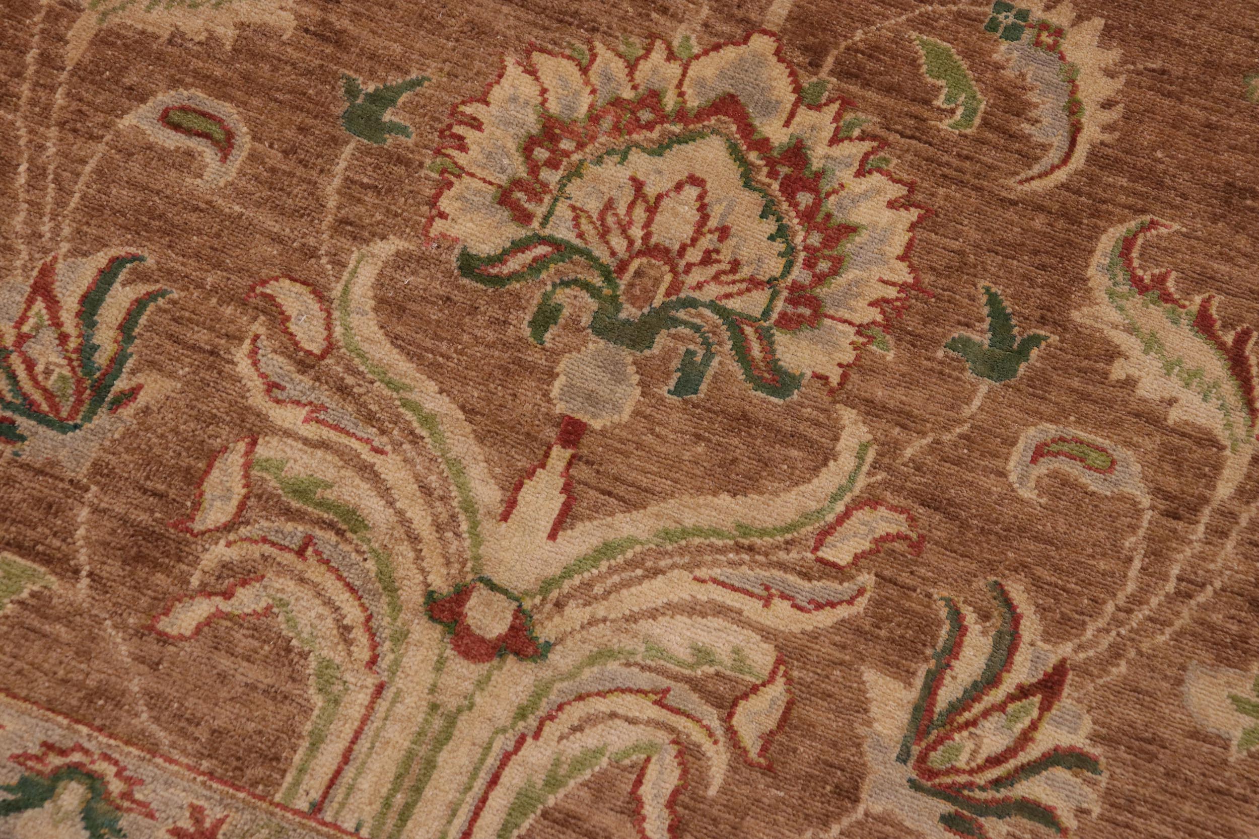 handmade Traditional Kafkaz Brown Tan Hand Knotted RECTANGLE 100% WOOL area rug 10x13