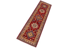 handmade Traditional Kazak Red Ivory Hand Knotted RUNNER 100% WOOL area rug 2x10