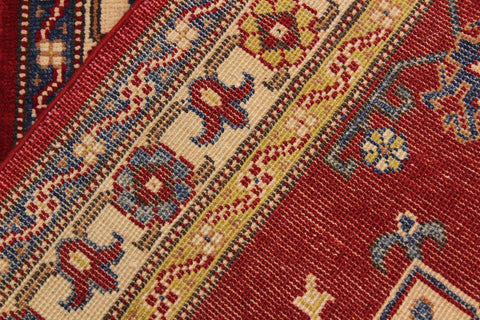 handmade Geometric Kazak light Blue Beige Hand-made RUNNER 100% WOOL area rug 3x10