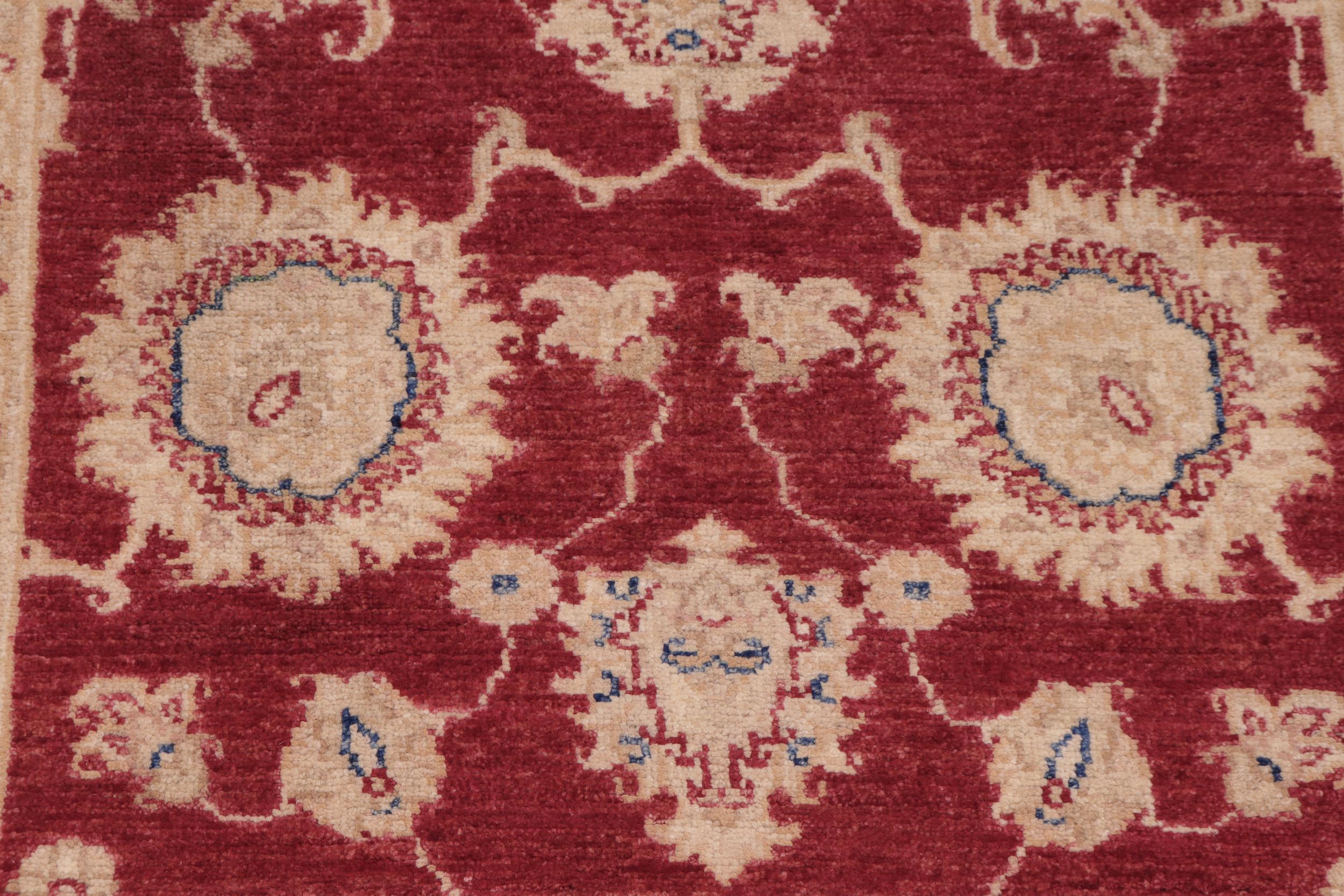 handmade Traditional Kafkaz Red Ivory Hand Knotted RECTANGLE 100% WOOL area rug 3x5