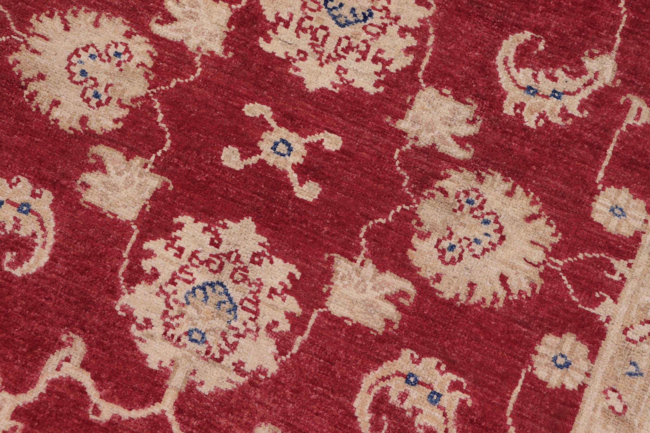 handmade Traditional Kafkaz Red Ivory Hand Knotted RECTANGLE 100% WOOL area rug 3x5