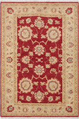 handmade Traditional Kafkaz Red Ivory Hand Knotted RECTANGLE 100% WOOL area rug 3 x 5