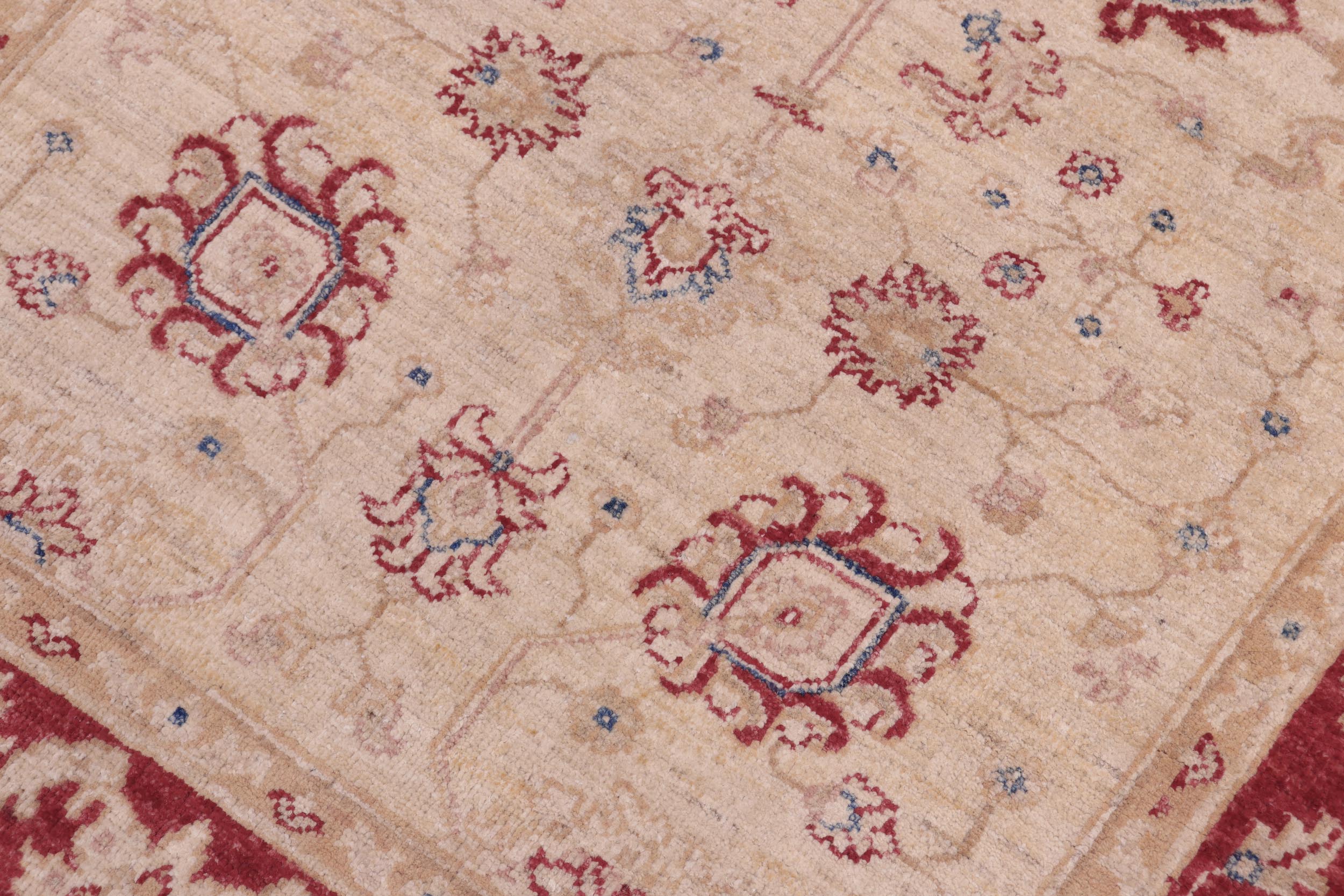 handmade Traditional Kafkaz Ivory Red Hand Knotted RECTANGLE 100% WOOL area rug 3x5