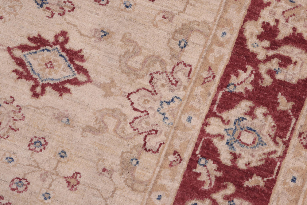 handmade Traditional Kafkaz Ivory Red Hand Knotted RECTANGLE 100% WOOL area rug 3x5