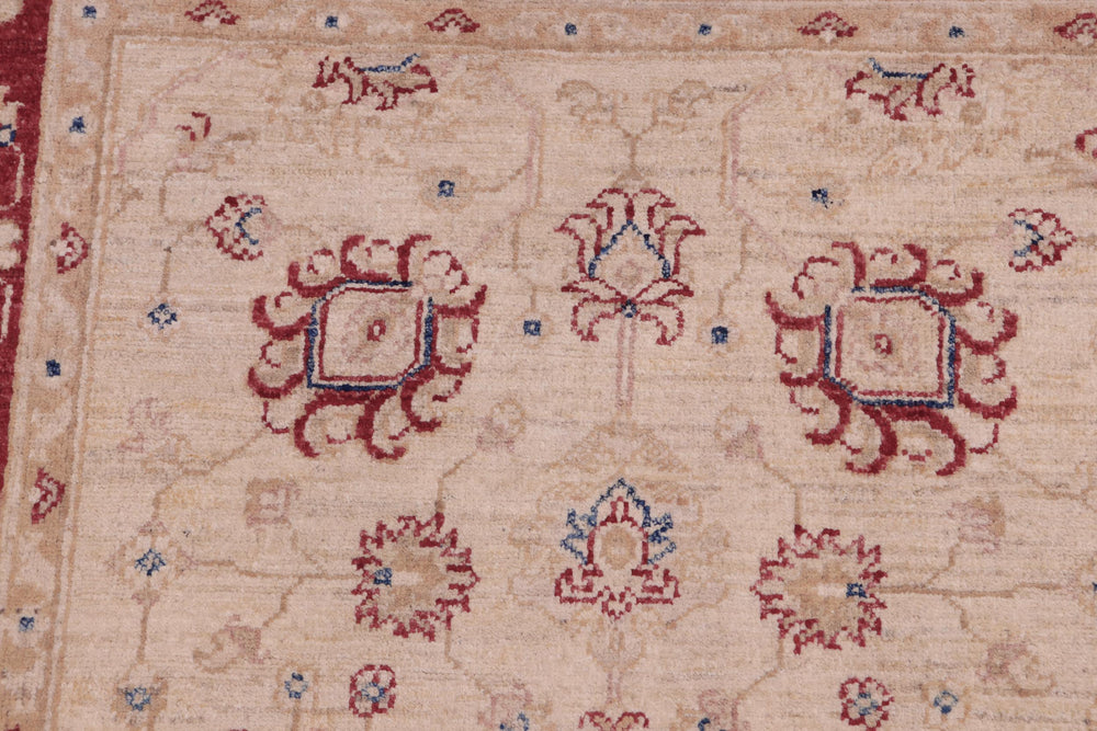handmade Traditional Kafkaz Ivory Red Hand Knotted RECTANGLE 100% WOOL area rug 3x5