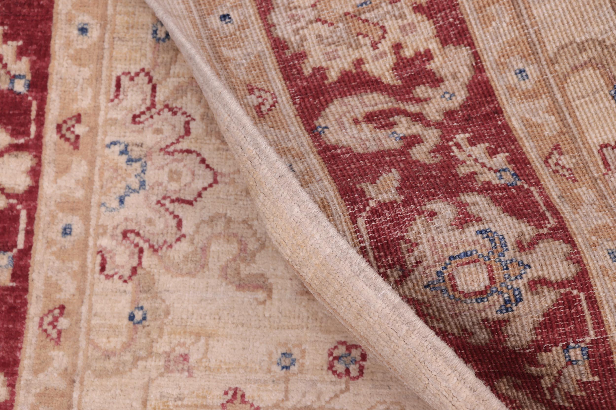 handmade Traditional Kafkaz Ivory Red Hand Knotted RECTANGLE 100% WOOL area rug 3x5