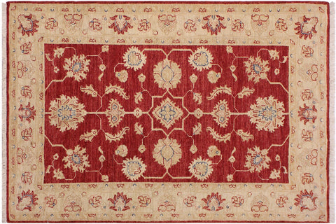 handmade Traditional Kafkaz Red Ivory Hand Knotted RECTANGLE 100% WOOL area rug 3x5