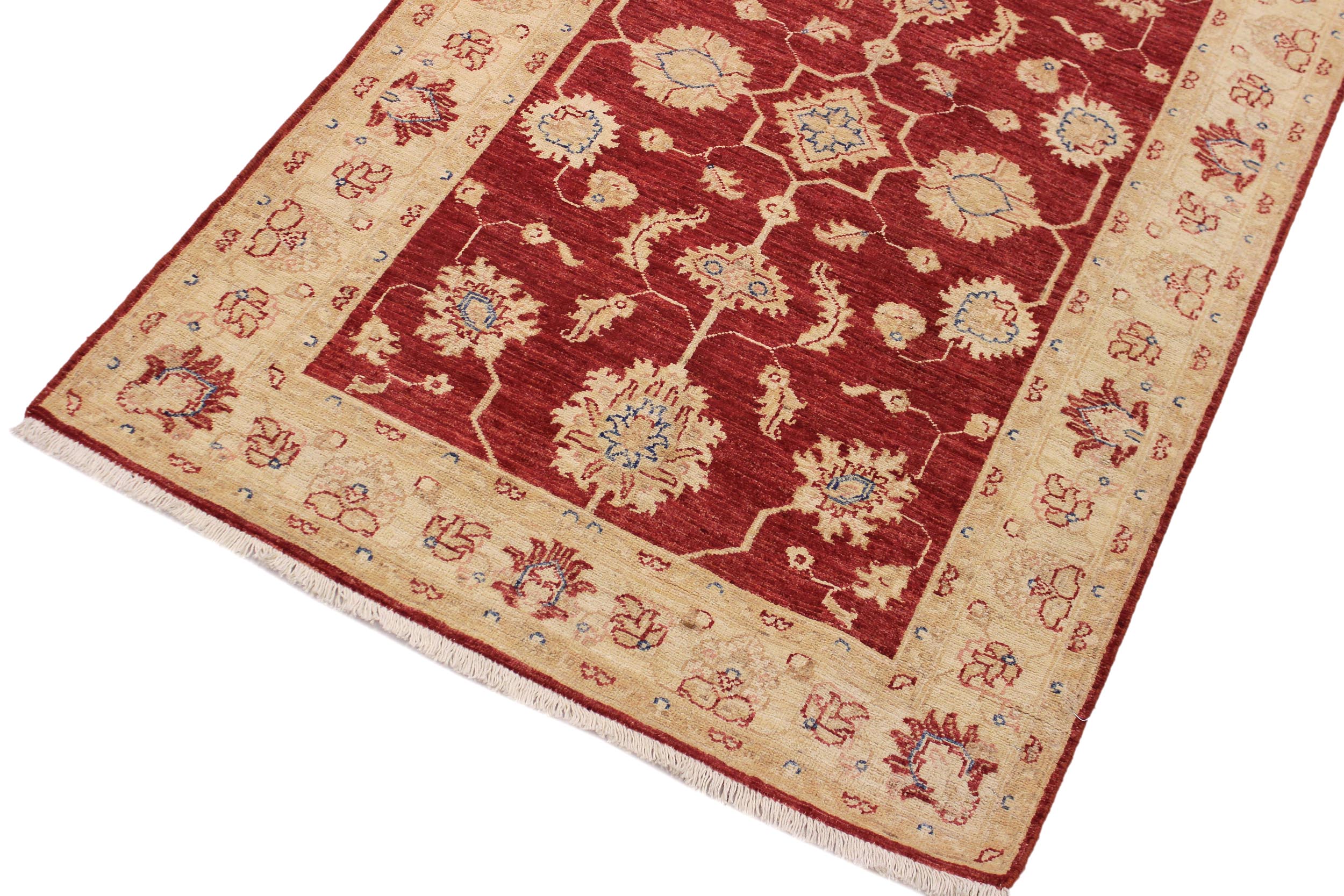 handmade Traditional Kafkaz Red Ivory Hand Knotted RECTANGLE 100% WOOL area rug 3x5