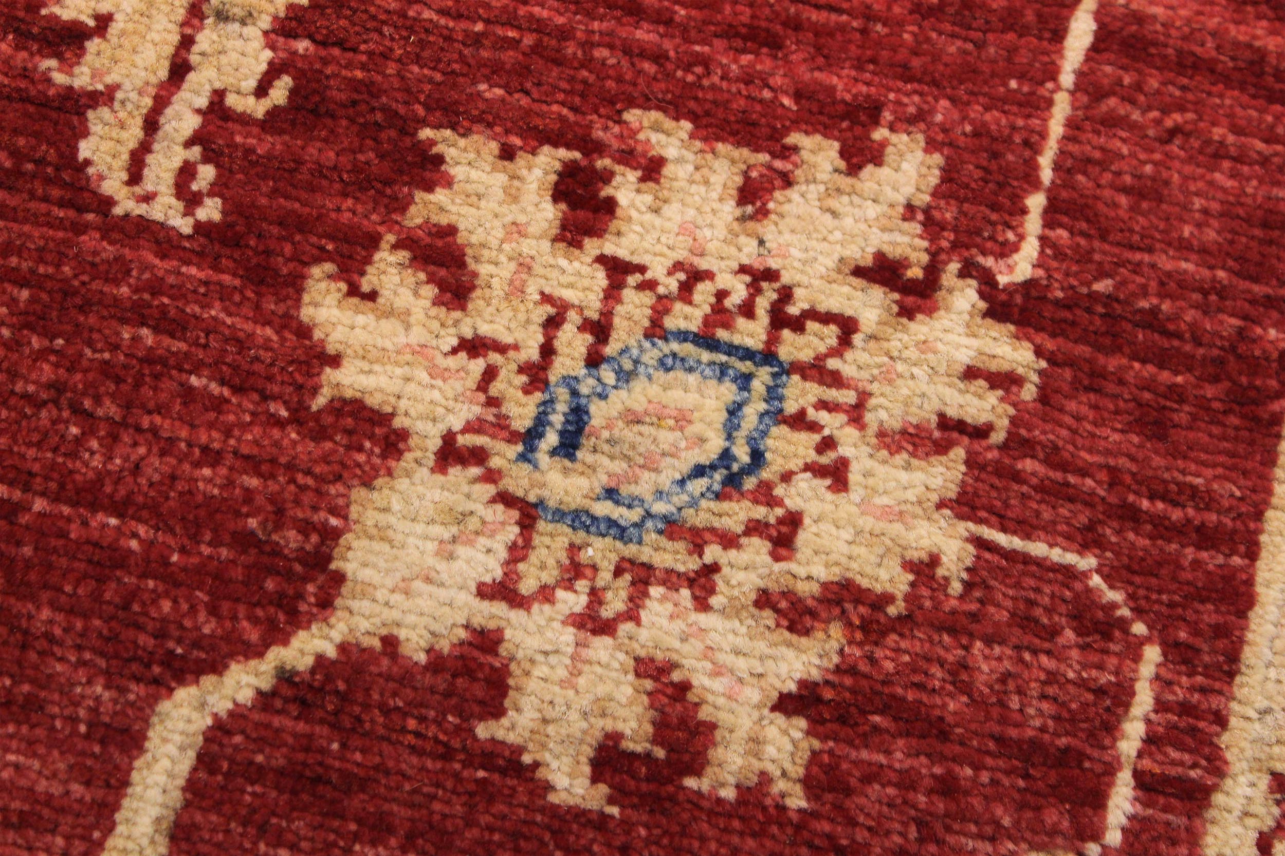 handmade Traditional Kafkaz Red Ivory Hand Knotted RECTANGLE 100% WOOL area rug 3x5