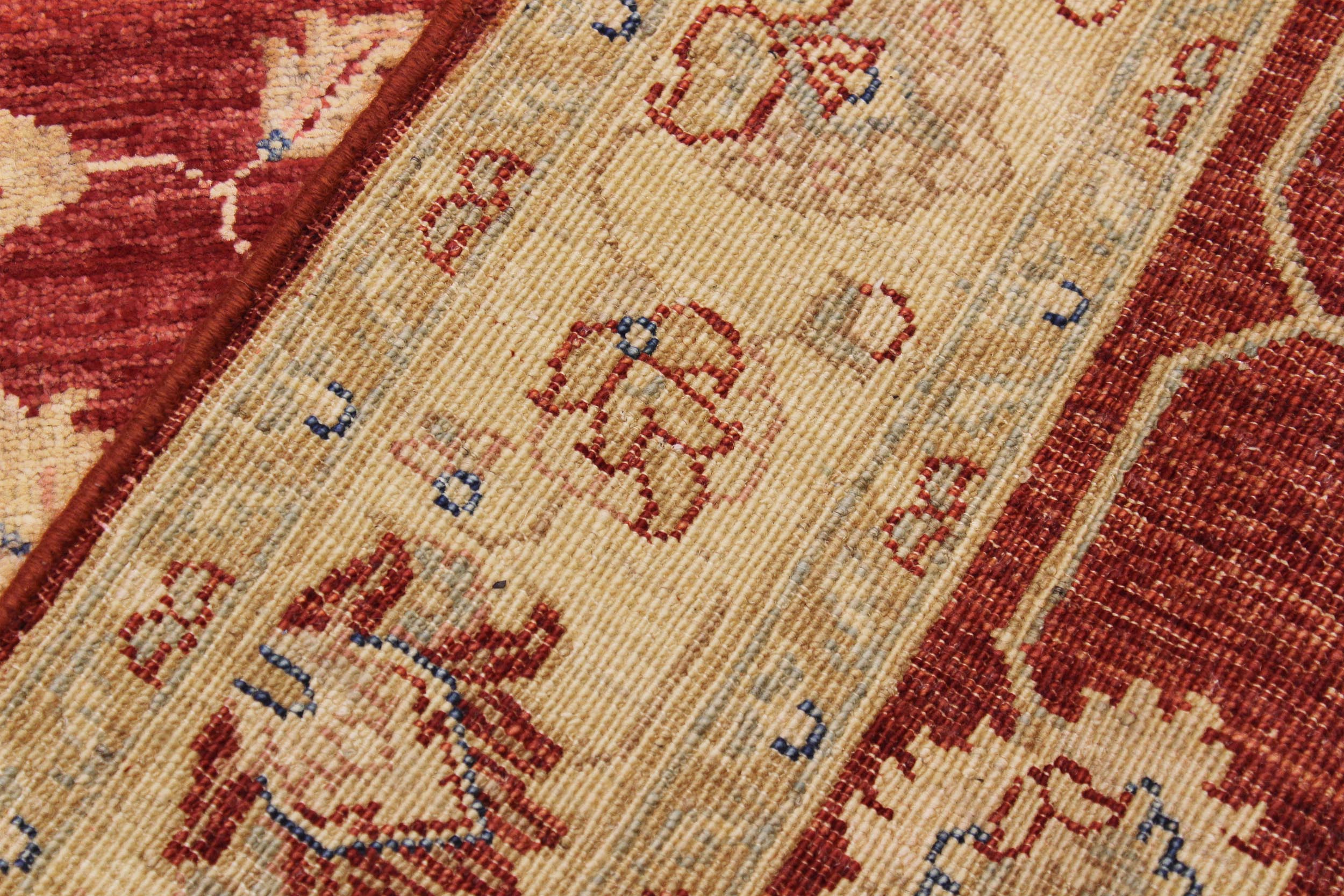 handmade Traditional Kafkaz Red Ivory Hand Knotted RECTANGLE 100% WOOL area rug 3x5