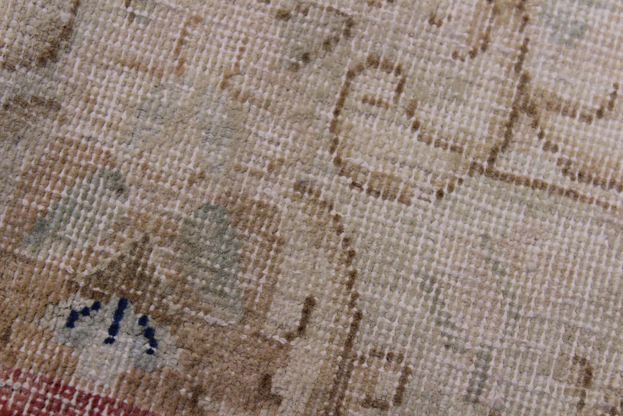 handmade Vintage Vintage Brown Blue Hand Knotted RECTANGLE 100% WOOL area rug 10' x 13'