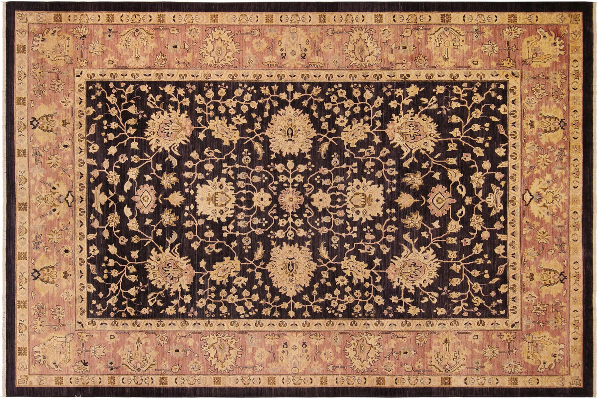 10x13 hand knotted Ziegler wool rug in blue and red - Classic Ziegler Hope