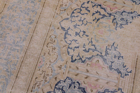 handmade Vintage Vintage Brown Blue Hand Knotted RECTANGLE 100% WOOL area rug 10' x 13'