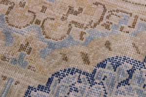 handmade Vintage Vintage Brown Blue Hand Knotted RECTANGLE 100% WOOL area rug 10' x 13'