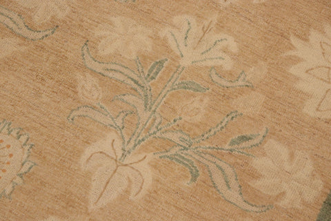 handmade Modern Kafkaz Brown Green Hand Knotted RECTANGLE 100% WOOL area rug 10' x 14'
