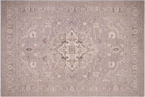 10x14 hand knotted Ziegler wool rug in beige - Boho Chic Ziegler Suarez