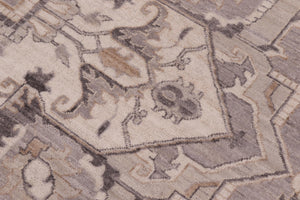 handmade Traditional Kafkaz Grey Ivory Hand Knotted RECTANGLE 100% WOOL area rug 10' x 14'