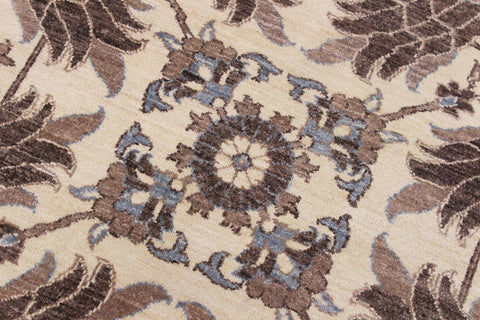 handmade Traditional Kafkaz Ivory Brown Hand Knotted ROUND 100% WOOL area rug 10' x 10'