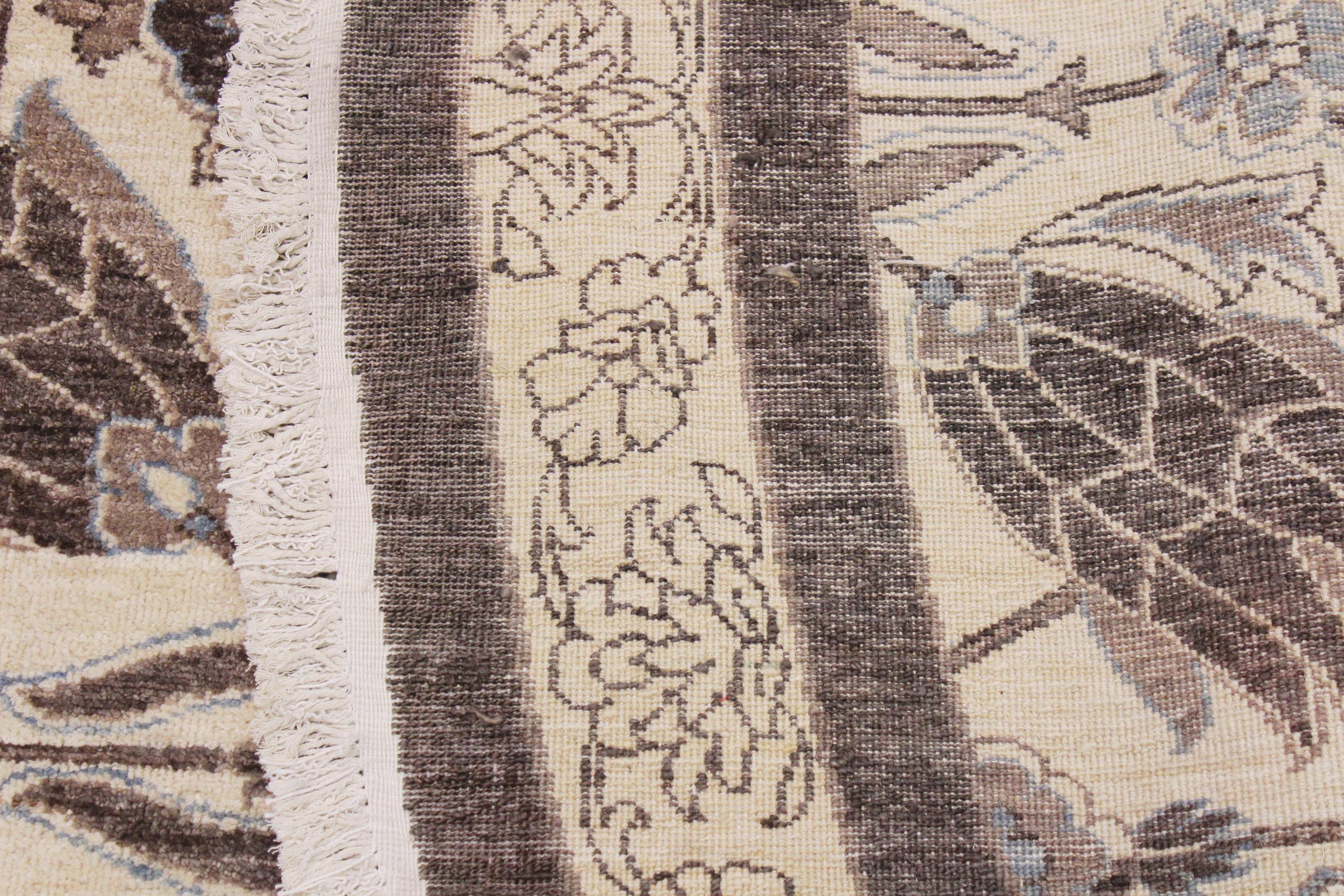 handmade Traditional Kafkaz Ivory Brown Hand Knotted ROUND 100% WOOL area rug 10' x 10'