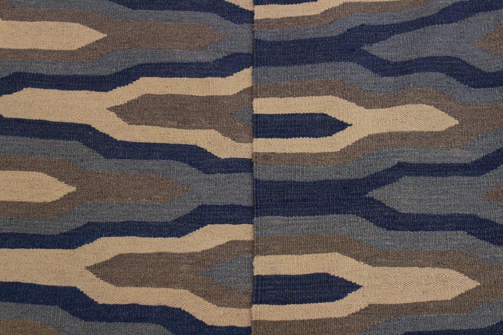 Flat Weave Kilim Antique Navaho Vintage handmade Modern Kilim Ivory Grey Hand-Woven Rectangle 100% Wool Area Rug 5x7 