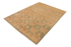 handmade Transitional Kafkaz Blue Beige Hand Knotted RECTANGLE 100% WOOL area rug 10 x 13