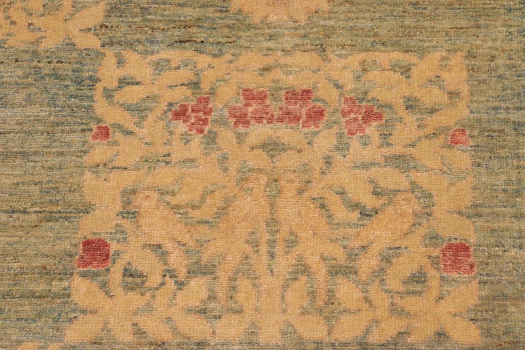 handmade Transitional Kafkaz Blue Beige Hand Knotted RECTANGLE 100% WOOL area rug 10 x 13